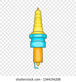 Spark plug icon in cartoon style on a background for any web design 