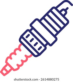 Spark Plug Icon Color Vector Illustration