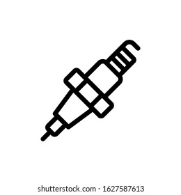 Spark plug icon design template, vector icon designed in line style, editable stroke icon on white background, can be used for web and various needs of your project