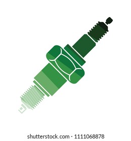 Spark plug icon. Flat color design. Vector illustration.