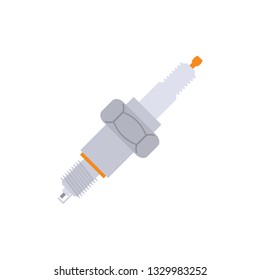 Spark plug icon. Flat color design. Vector illustration.
