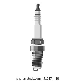 Spark plug icon. Gray monochrome illustration of spark plug vector icon for web