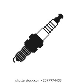 Spark plug icon The image contains a collection of black and white car service and maintenance icons.