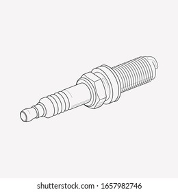 Spark plug icon line element. Vector illustration of spark plug icon line isolated on clean background for your web mobile app logo design.