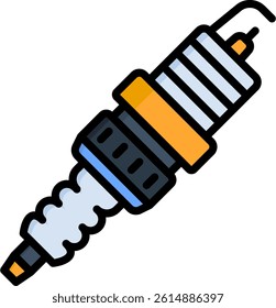 Spark Plug Icon Lineal Color Vector Illustration