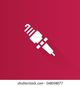 Spark plug icon in Metro user interface color style. Motorcycle parts