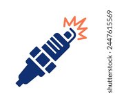 Spark plug icon on white background. Vector illustration.