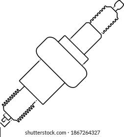 Spark Plug Icon. Outline Simple Design. Vector Illustration.