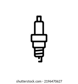 Spark Plug Icon Or Spark Plugs Vector Simple Flat On White Background. best element for spark plug icon design of motor vehicle. Suitable for spark plug symbols on automotive products.