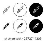 Spark plug icon set. Automotive car sparkplug icon for UI designs.