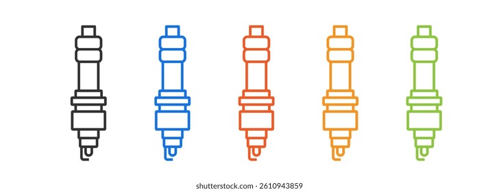 spark plug icon set eps 10