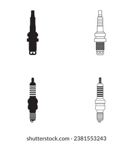 spark plug icon set vector template illustration logo design