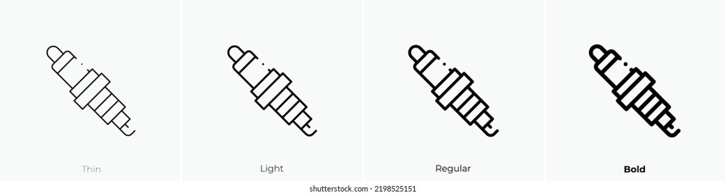 spark plug icon. Thin, Light Regular And Bold style design isolated on white background