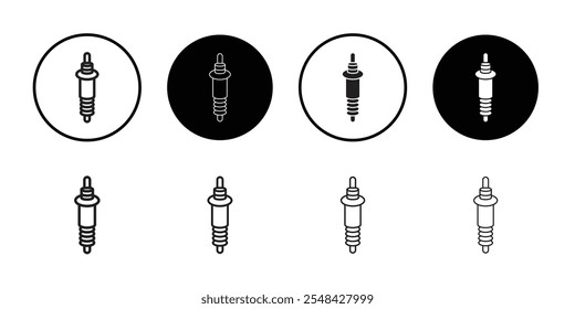 Spark plug icon Thin line illustration set