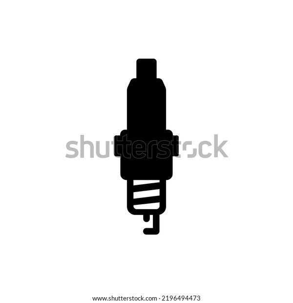 Spark Plug Icon Vector Or Black Spark Plugs\
Icon On White Background. best element for spark plug icon of motor\
vehicle. It is suitable for the spark plug symbol on automotive\
related products.