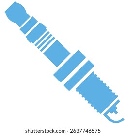 Spark plug icon vector for engine ignition, mechanical part, and auto power starter. Ideal for repair tools, maintenance guides, and vehicle diagrams.