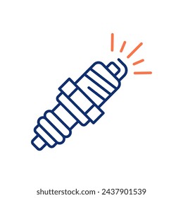 Spark plug icon. Vector illustration. Editable stroke.