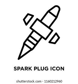 Spark plug icon vector isolated on white background, Spark plug transparent sign , linear symbol and stroke design elements in outline style