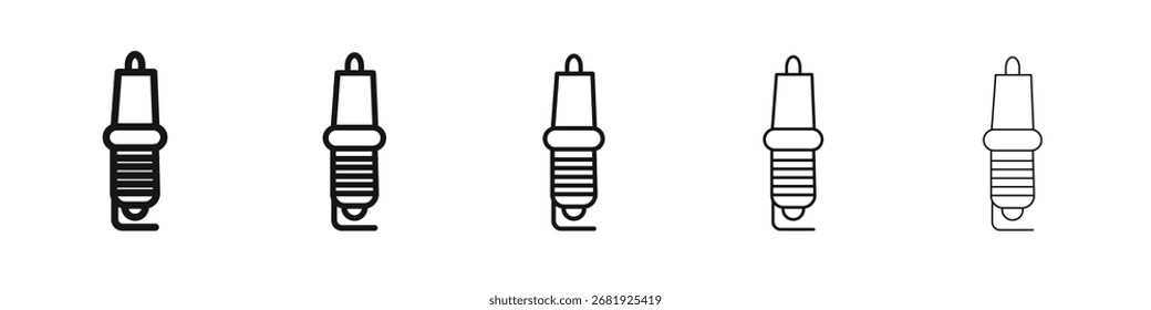 Signo de ilustración de conjunto de contorno de Vector de icono de bujía
