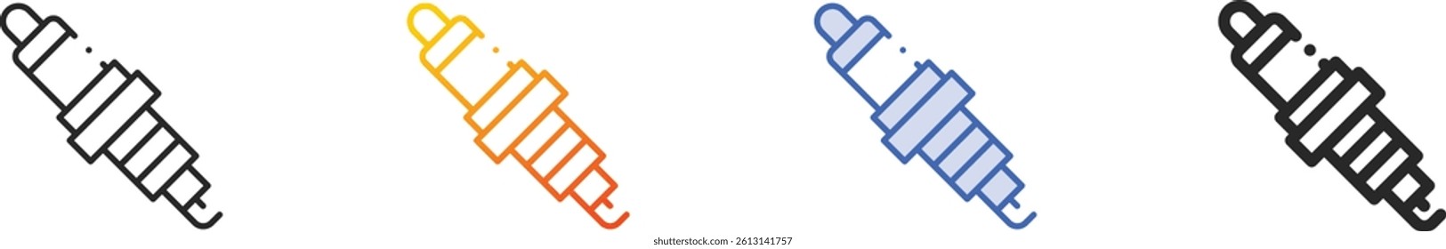 spark plug icon.Thin Linear, Gradient, Blue Stroke and bold Style Design Isolated On White Background