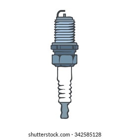 Spark Plug Isolated on white Vector Illustration
