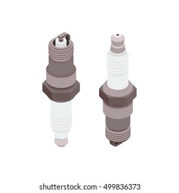 Spark plug Isometric Vector Illustration Created For Mobile, Web, Decor, Print Products, Application on white background