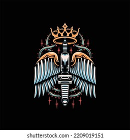 spark plug king tattoo vector design