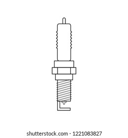 spark plug line art vector