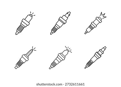 contorno isolado da ilustração do vetor da arte da linha do vela de ignição