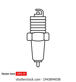 Spark plug line and glyph icon. Car spark plug vector illustration isolated on white. Ignition outline style design.