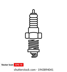Spark plug line and glyph icon. Car spark plug vector illustration isolated on white. Ignition outline style design.