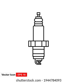 Spark plug line and glyph icon. Car spark plug vector illustration isolated on white. Ignition outline style design
