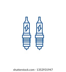 Spark plug line icon concept. Spark plug flat  vector symbol, sign, outline illustration.
