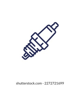 icono de línea de bujía en blanco