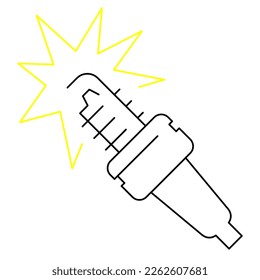 spark plug from lines vector illustration