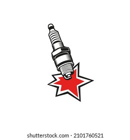 Spark plug with spark for motor, motorcycle, car, scooter.