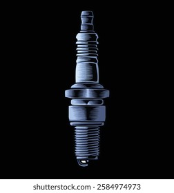 Spark plug motorbike vector logo illustration with premium quality vector