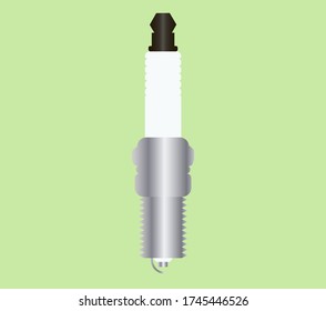 spark plug on a green background
