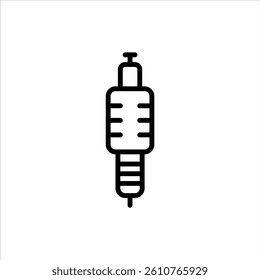 spark plug outline icon. spark plug black line illustration.
