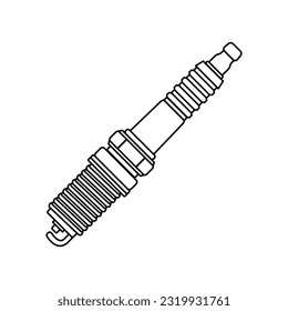 Spark Plug Outline Icon Vector Illustration