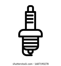 spark plug with outline style