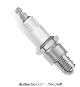 Spark plug realistic vector
