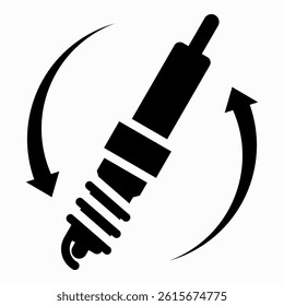 Spark Plug Replacement Icon Element For Design