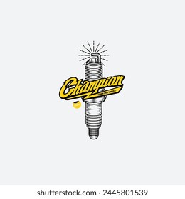 Spark plug service emblems, logos, labels design your identtity. Vector