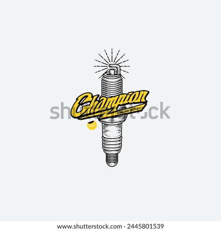 Spark plug service emblems, logos, labels design your identtity. Vector