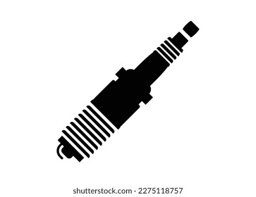 Spark plug. Simple illustration in black and white.