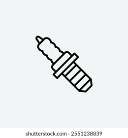 Spark plug thin liner icon isolated.