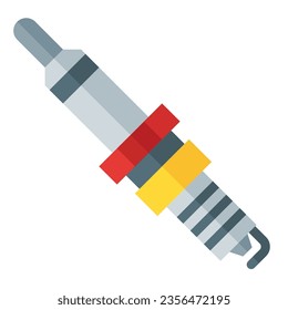 Spark plug. Vector flat icon of a car or automobile, symbolizing a machine for driving. It is presented in a flat style, suitable for mobile concepts and web design