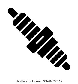 Spark Plug Vector Glyph Icon For Personal And Commercial Use.
