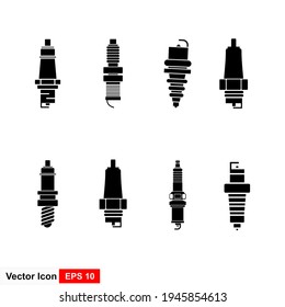 Spark plug Vector Icon Set. Isolated illustration on white background for graphic and web design.